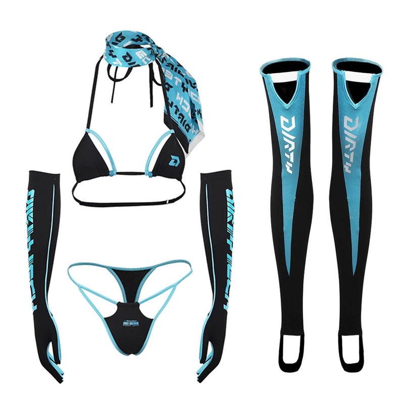 Anime Spandex Swimwear Sexy Bikini Race Queen Cosplay Set-7