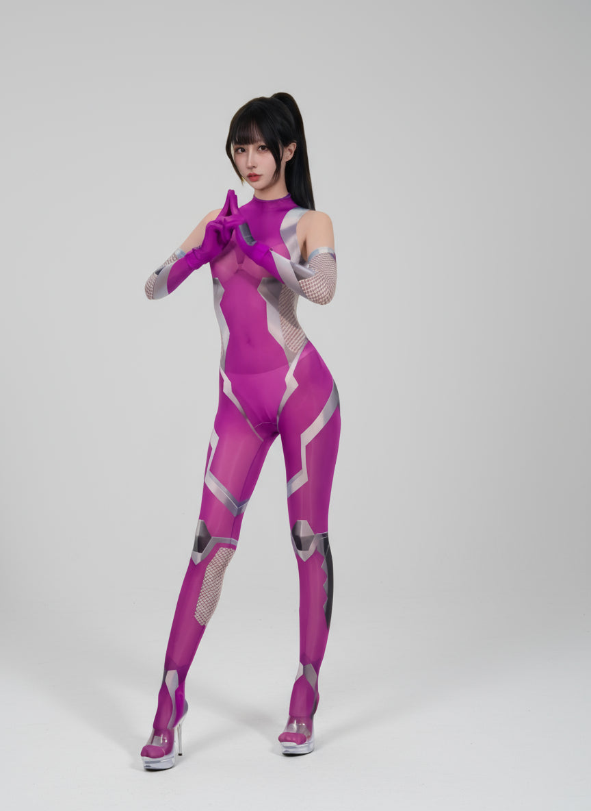 Cyber-Fantasy 10D Ultra-Sheer Bodystocking – Anime Inspired Digital Print-6