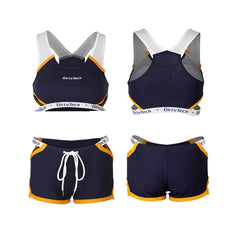 Anime Style Boxing Running Sexy Sports Activewear Set Hollow Tank Top with Shorts-2