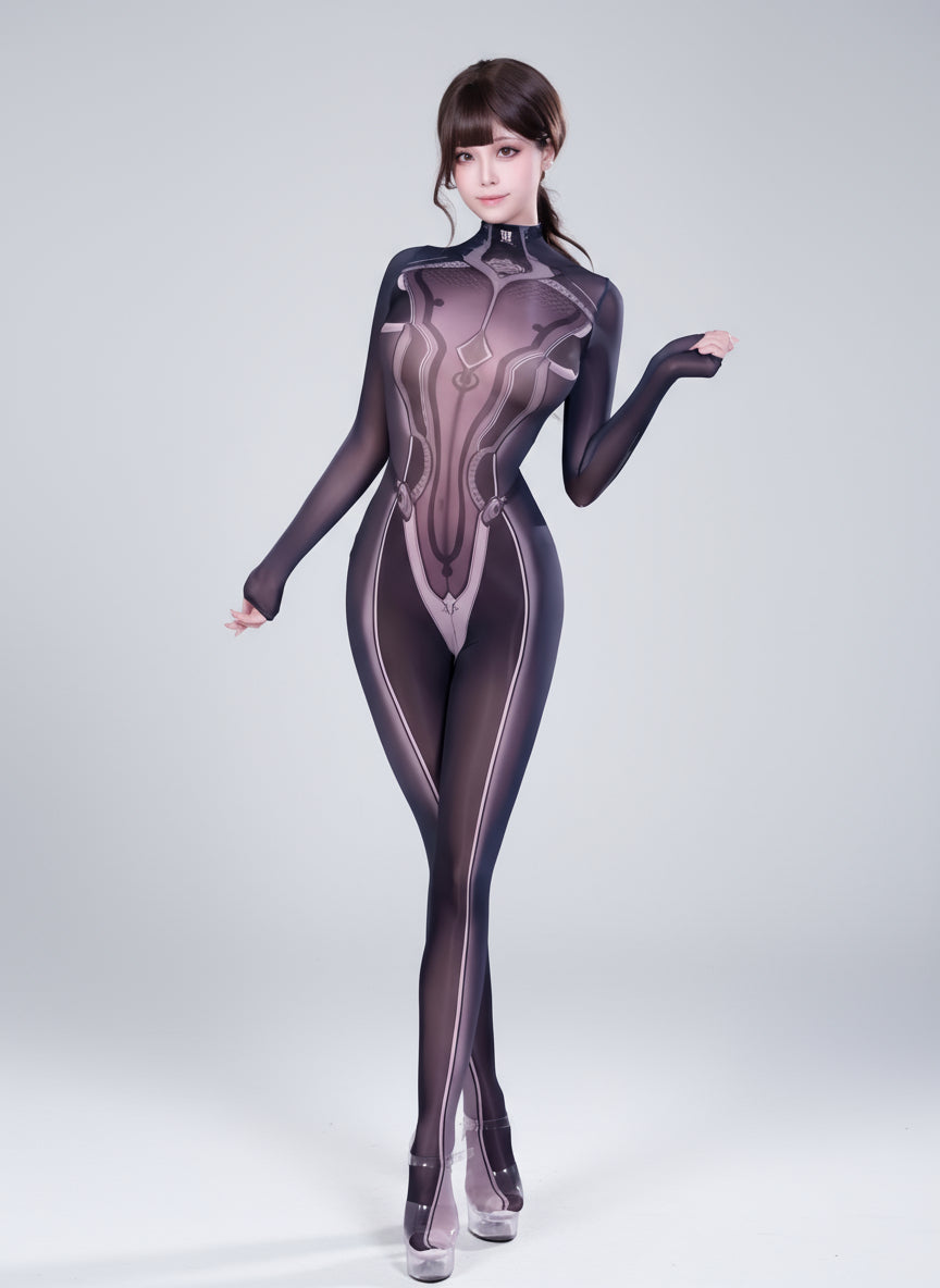 Anime Superhero Eve 10D Sheer Bodystocking - Ultra-Thin Cosplay Lingerie-3