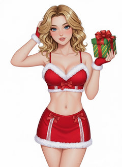 Festive 3-Piece Christmas Cosplay Costume Sexy Holiday Party Lingerie Set-2