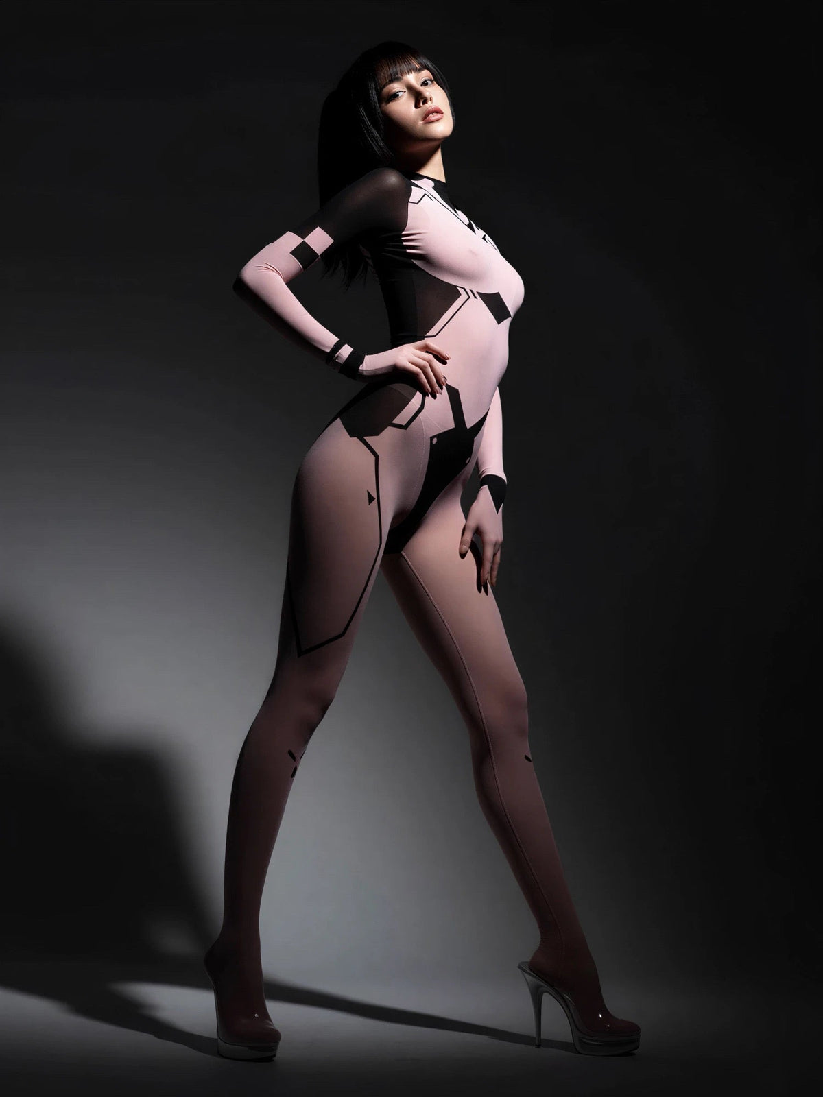 Cyber-Elegance 10D Ultra-Sheer Bodystocking | Anime-Inspired Sci-Fi Silhouette-3