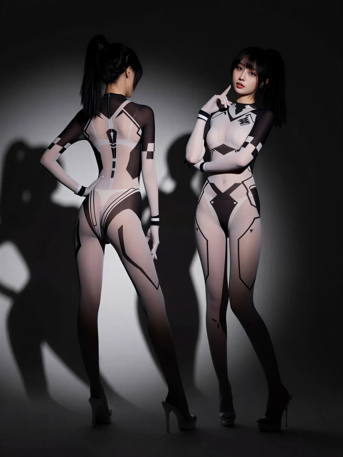 Cyber-Elegance 10D Ultra-Sheer Bodystocking | Anime-Inspired Sci-Fi Silhouette-5