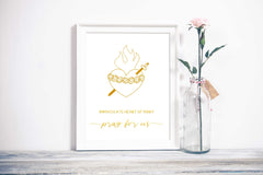 Immaculate Heart of Mary Gold Foil Print-1