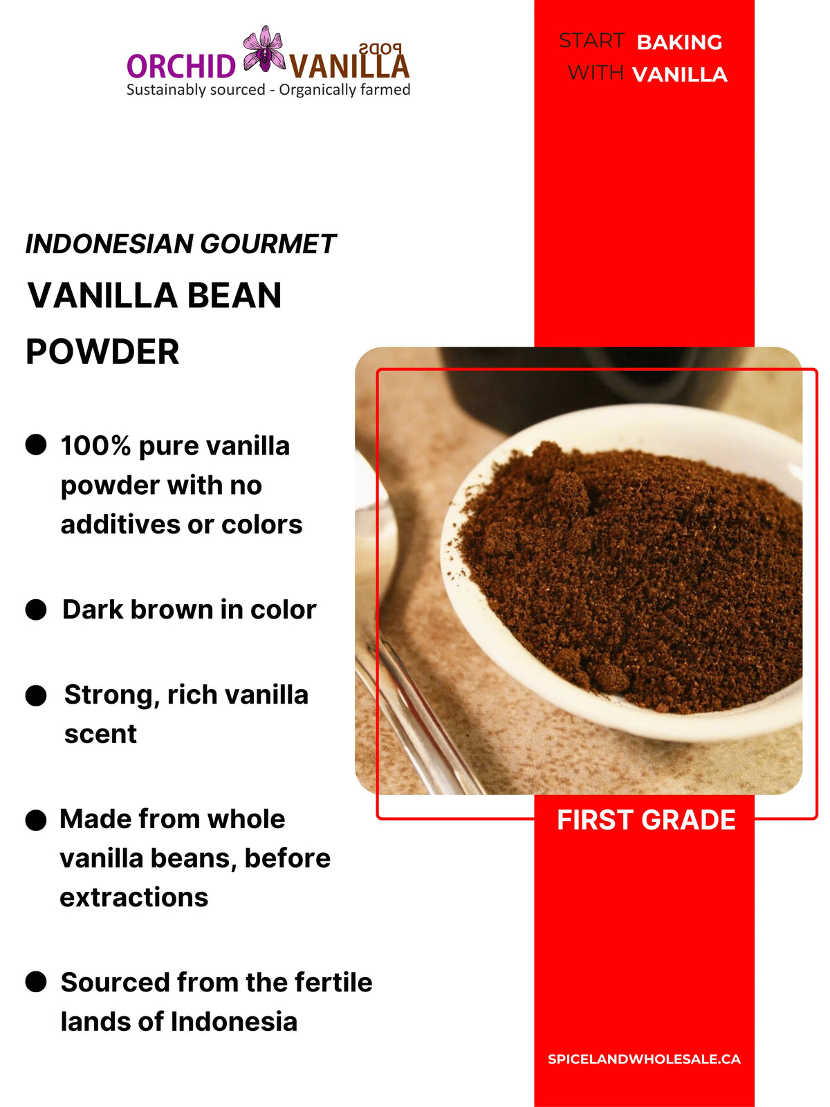 Indonesian Ground Vanilla Bean Powder Planifolia <br> First Grade<BR>-1