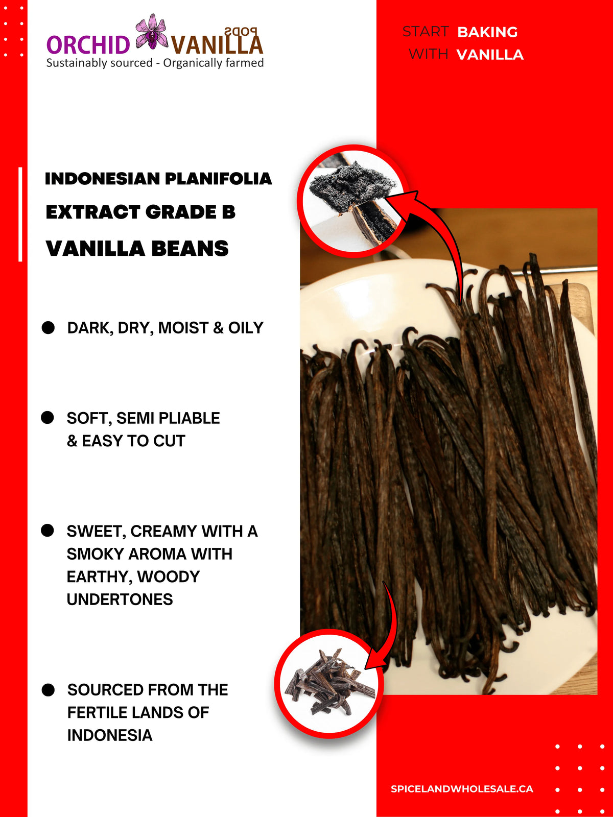 Indonesian Vanilla Beans (Sumatra) Planifolia Extract Grade-B<br>For Extract Making<br>By Pound-1