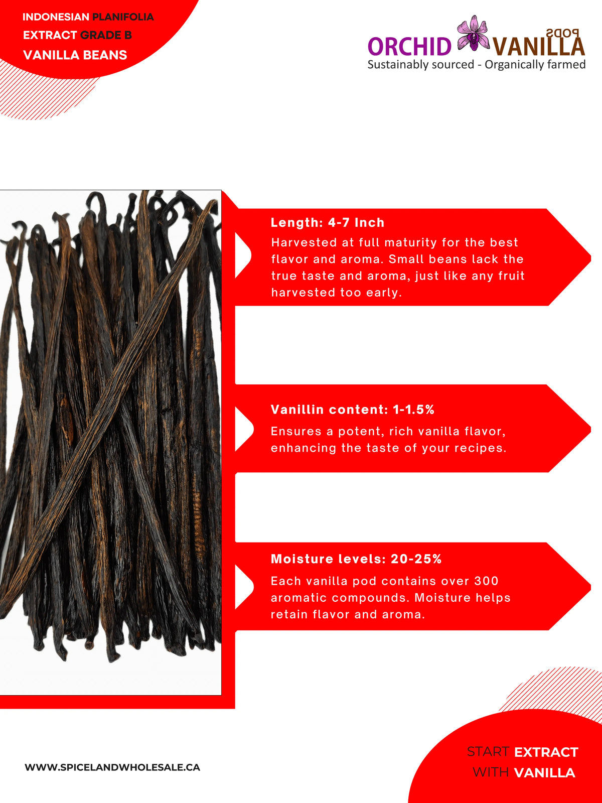 Indonesian Vanilla Beans (Sumatra) Planifolia Extract Grade-B <br>For Extract Making<BR>By Ounce-2