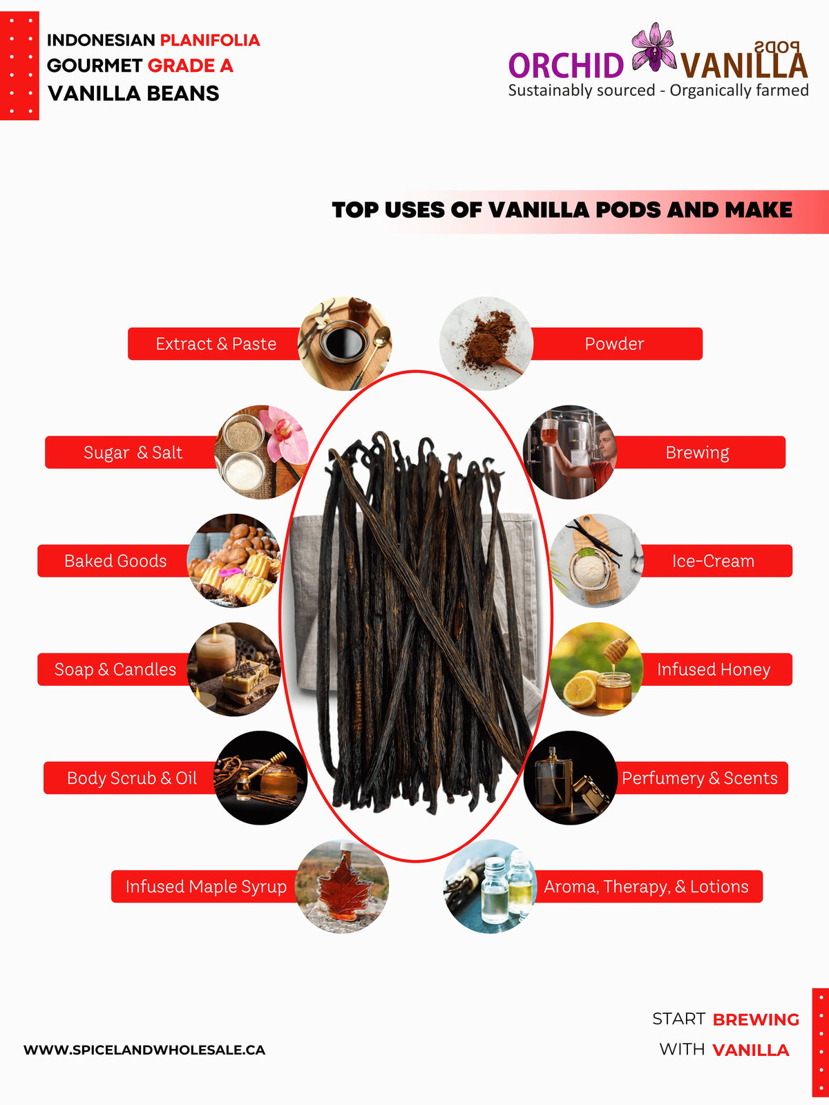Indonesian Vanilla Beans (Sumatra) Planifolia Extract Grade-B <br>For Extract Making<BR>By Count-5