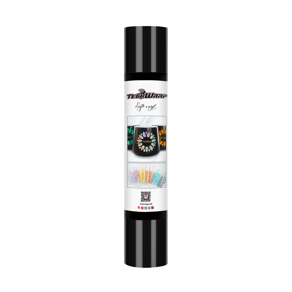 TeckWrap Glossy Adhesive Vinyl - Ink Black | Ideal for Art Projects, Decals, and More!-1