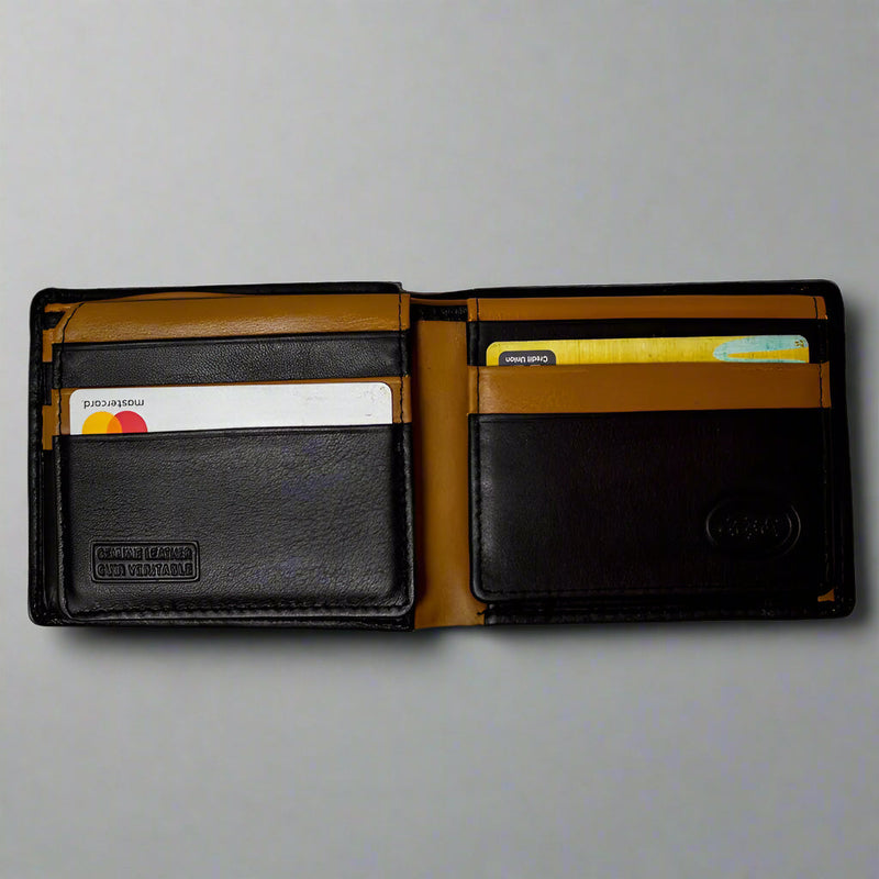 JBG International Men's Card Flip Up Bifold Leather RFID Wallet-4