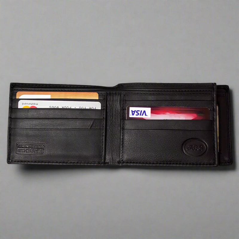 JBG International Men's Center Wing Bifold Leather RFID Wallet-2