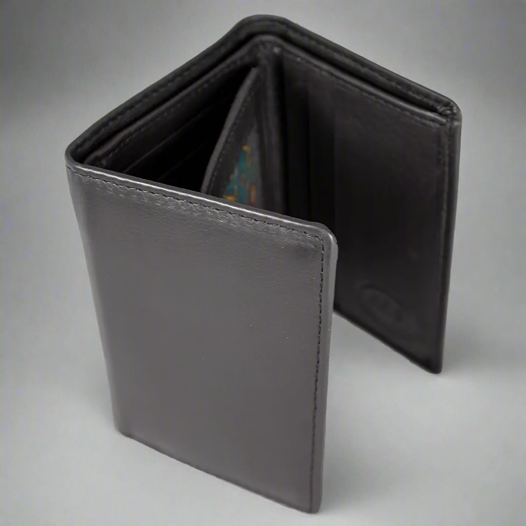 JBG International Men's Flip Up Trifold Leather Wallet-4