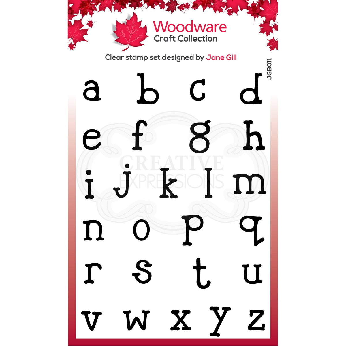 Woodware Clear Singles Quirky Typewriter Alphabet Lowercase A5 Stamp-1