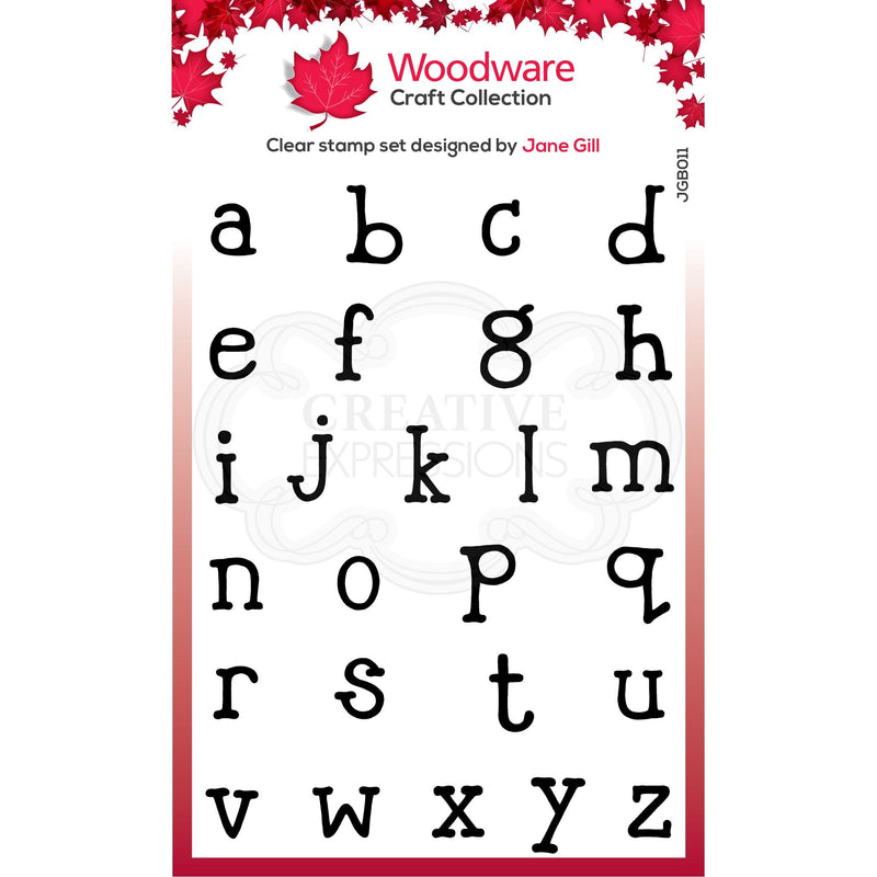 Woodware Clear Singles Quirky Typewriter Alphabet Lowercase A5 Stamp-1