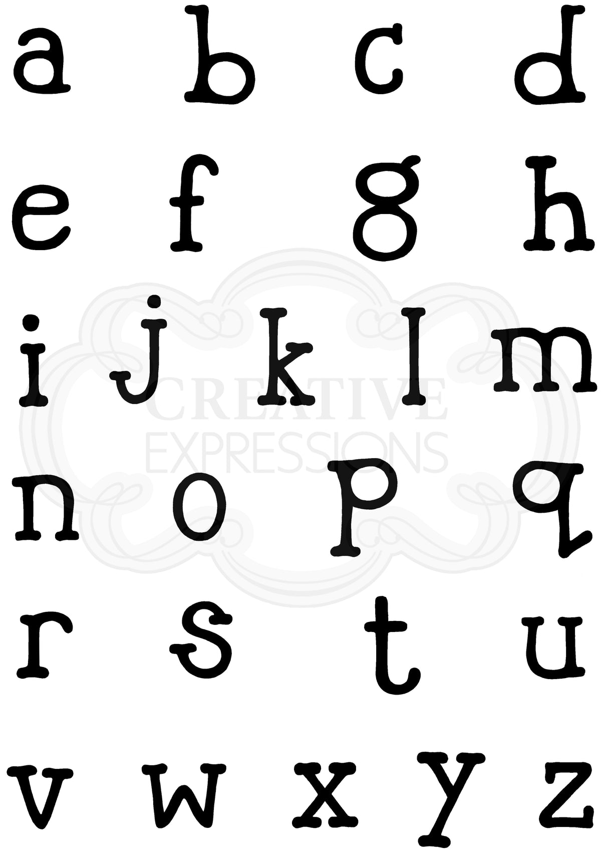 Woodware Clear Singles Quirky Typewriter Alphabet Lowercase A5 Stamp-5