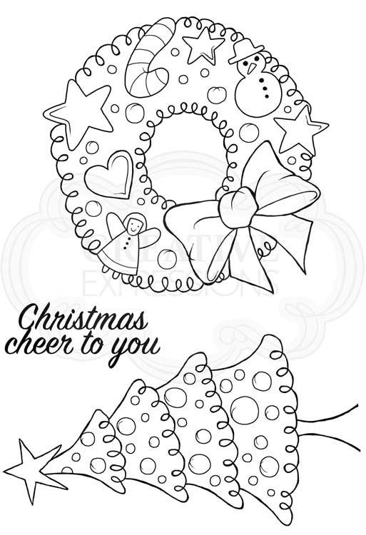 Woodware Clear Singles - Dotty Wreath-1