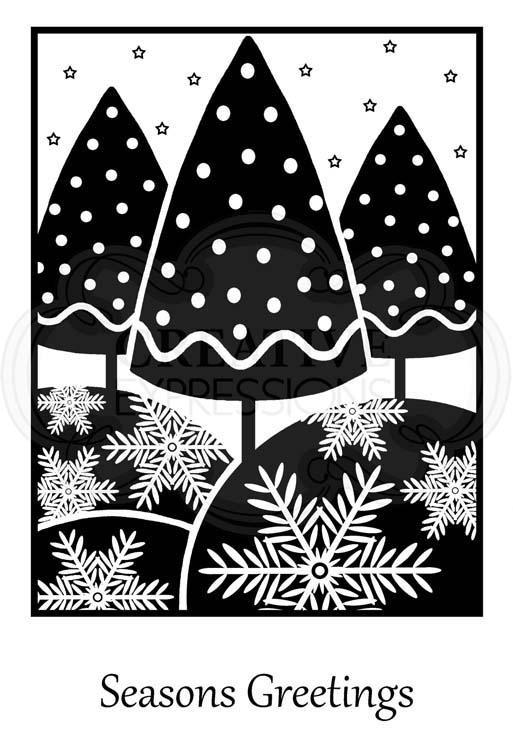 Woodware Clear Singles - Framed Trees-1