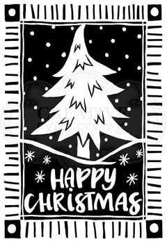 Woodware Clear Singles - Lino Cut Christmas Tree-1