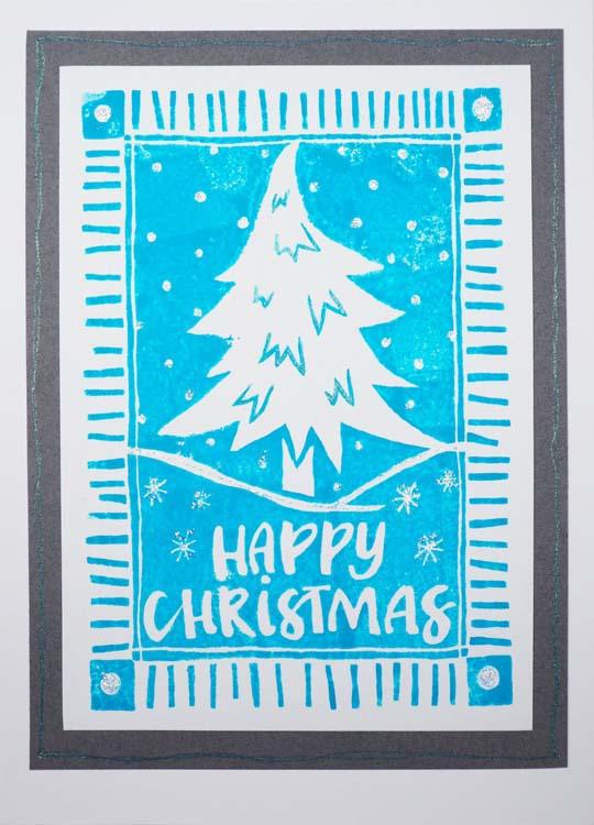 Woodware Clear Singles - Lino Cut Christmas Tree-2