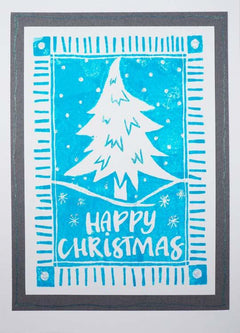 Woodware Clear Singles - Lino Cut Christmas Tree-2