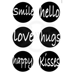 Woodware Clear Singles Circle Words 4 in x 6 in Stamp-5