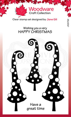 Woodware Clear Singles Curly Christmas 4 in x 6 in Stamp-1