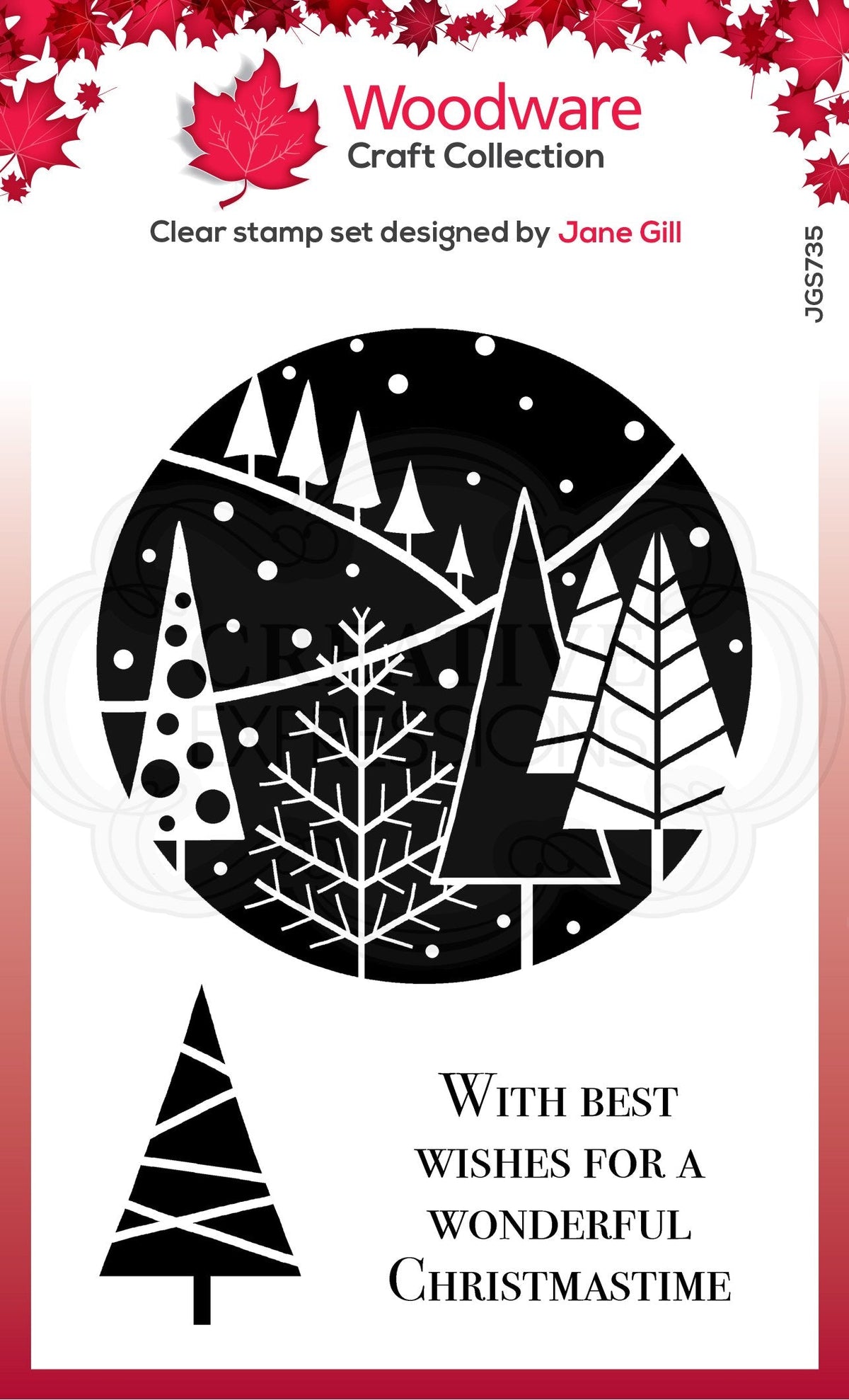 Festive Circle 4 in x 6 in Stamp-1