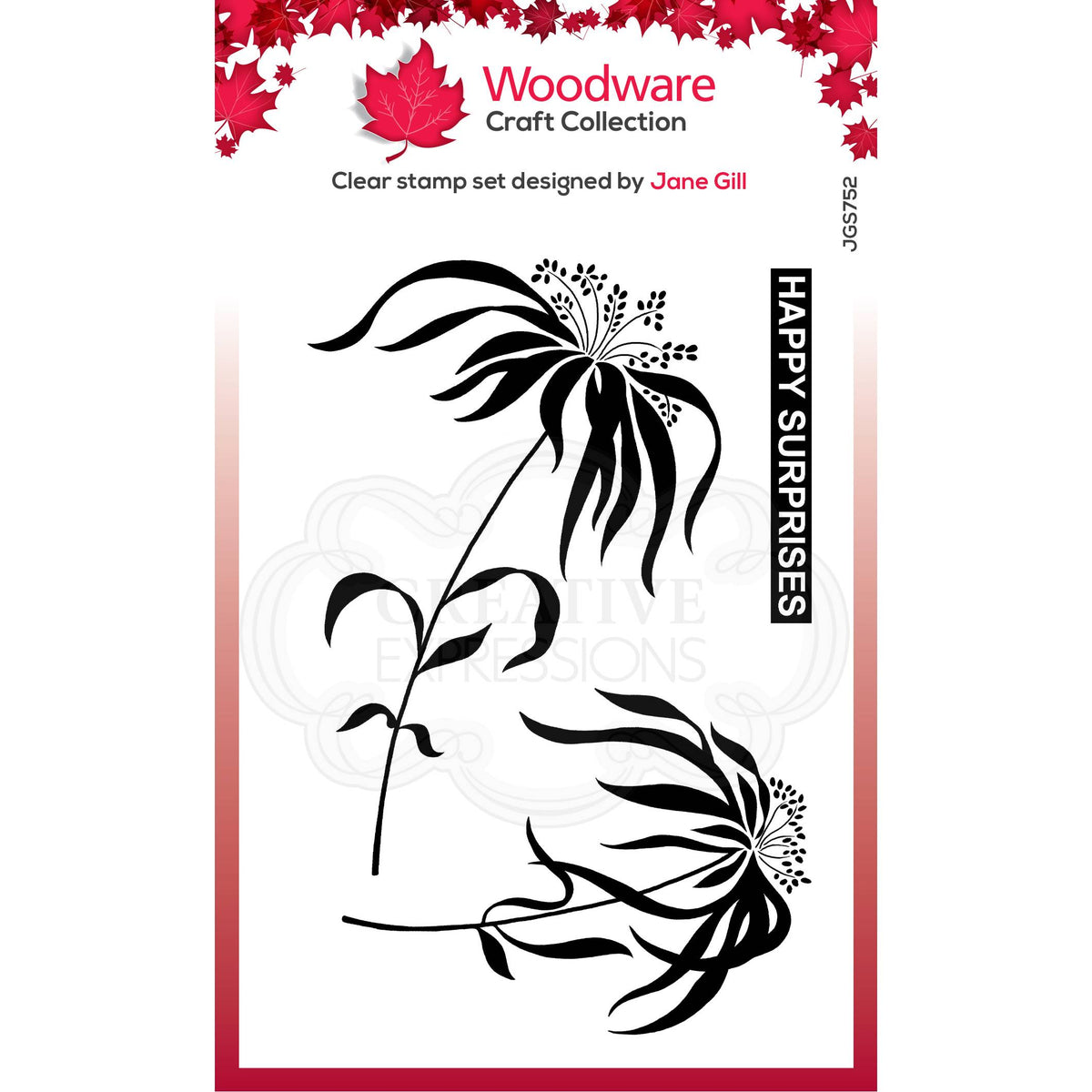 Woodware Clear Singles Umbrella Grass 4 in x 6 in Stamp-1