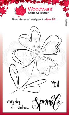 Woodware Clear Singles Poppy Sketch 4 in x 6 in Stamp-1