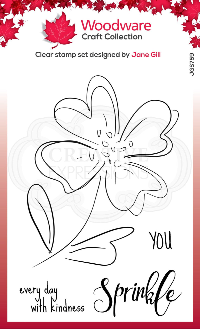 Woodware Clear Singles Poppy Sketch 4 in x 6 in Stamp-1