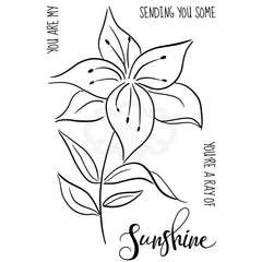 Woodware Clear Singles Lily Sketch 4 in x 6 in Stamp-3