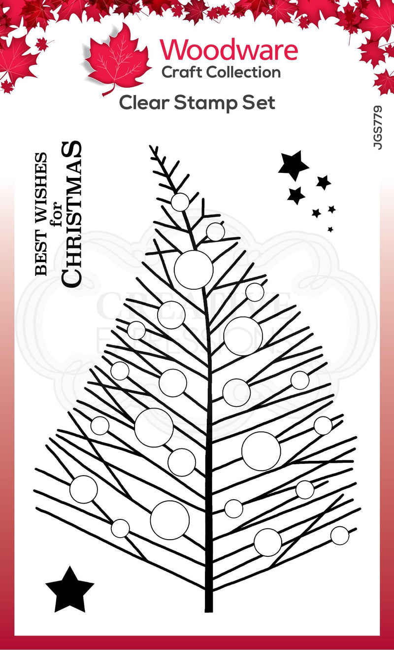 Woodware Clear Singles Bubble Twiggy Tree 4 in x 6 in Stamp-1