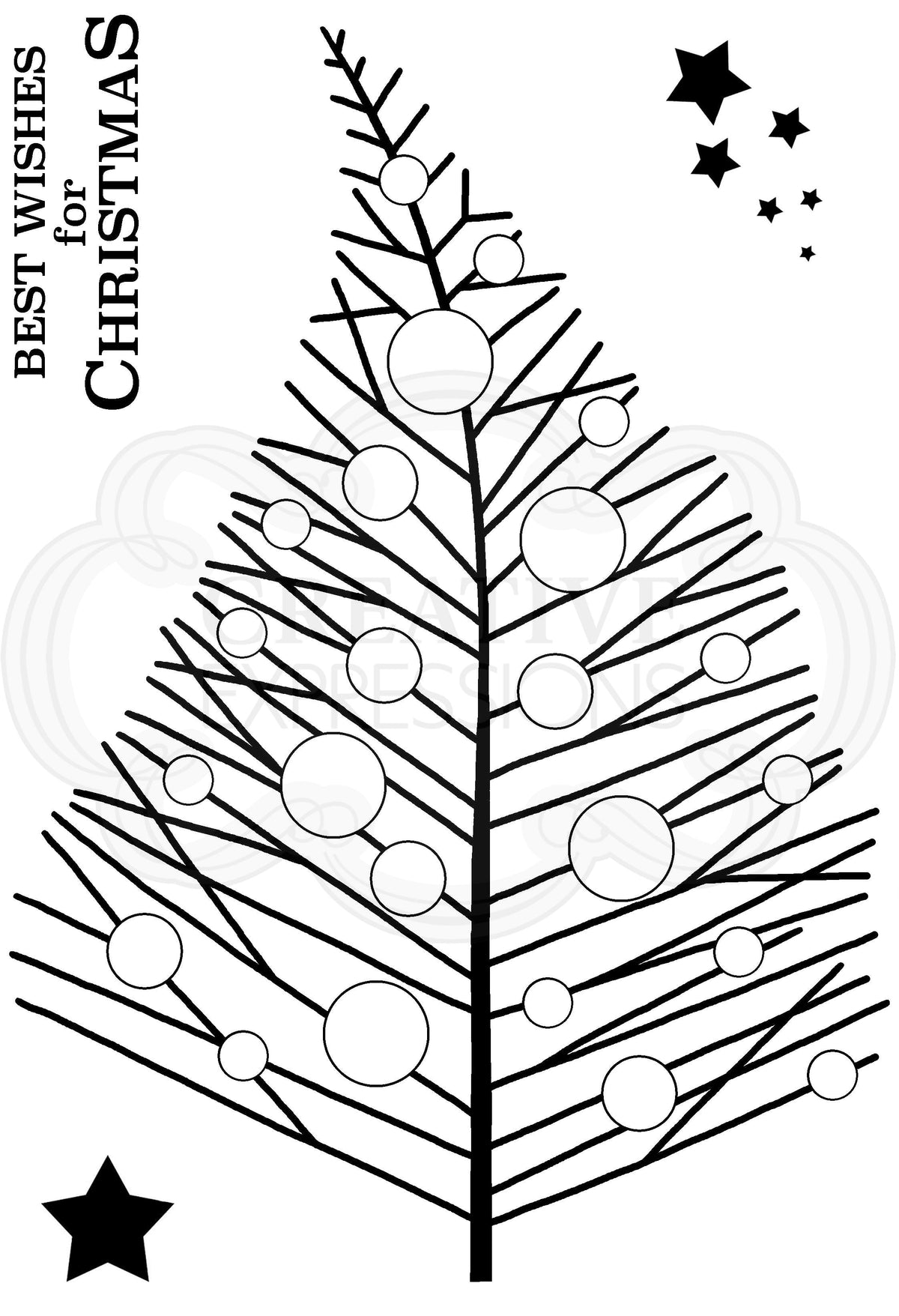 Woodware Clear Singles Bubble Twiggy Tree 4 in x 6 in Stamp-4
