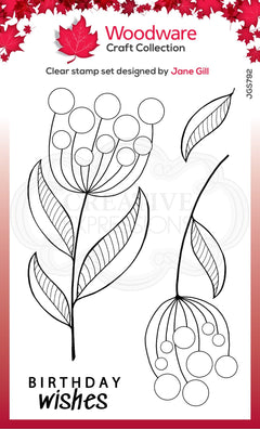 Woodware Clear Singles Bubble Bloom Jeanie 4 in x 6 in Stamp-1