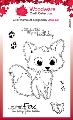 Woodware Clear Singles Fuzzie Friends Freddie Fox 4 in x 6 in Stamp-1