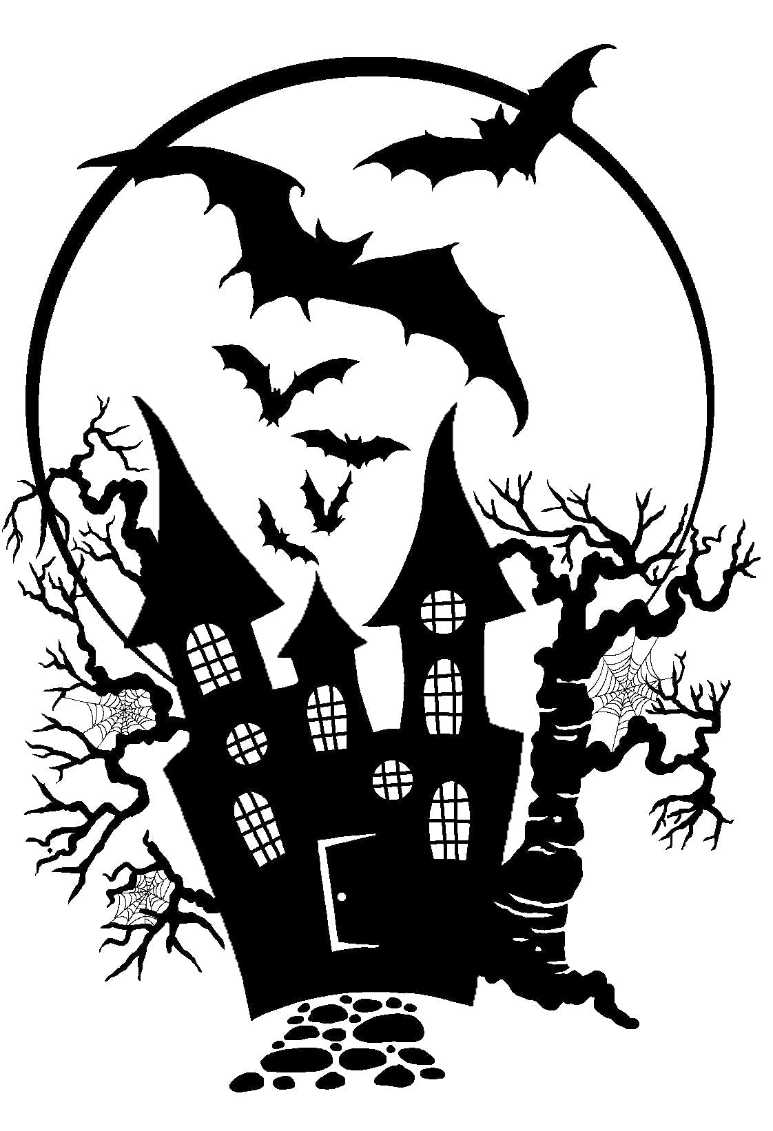 Woodware Clear Singles Haunted House 4 in x 6 in Stamp Set-2