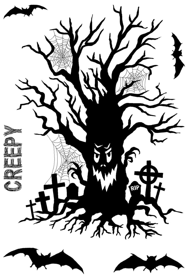 Woodware Clear Singles Haunted Tree 4 in x 6 in Stamp Set-2
