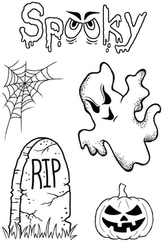 Woodware Clear Singles Spooky Goings On 4 in x 6 in Stamp Set-2