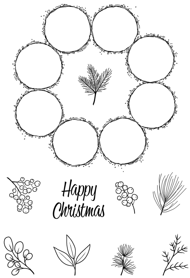 Woodware Clear Singles Bubble Circle 4 in x 6 in Stamp Set-2