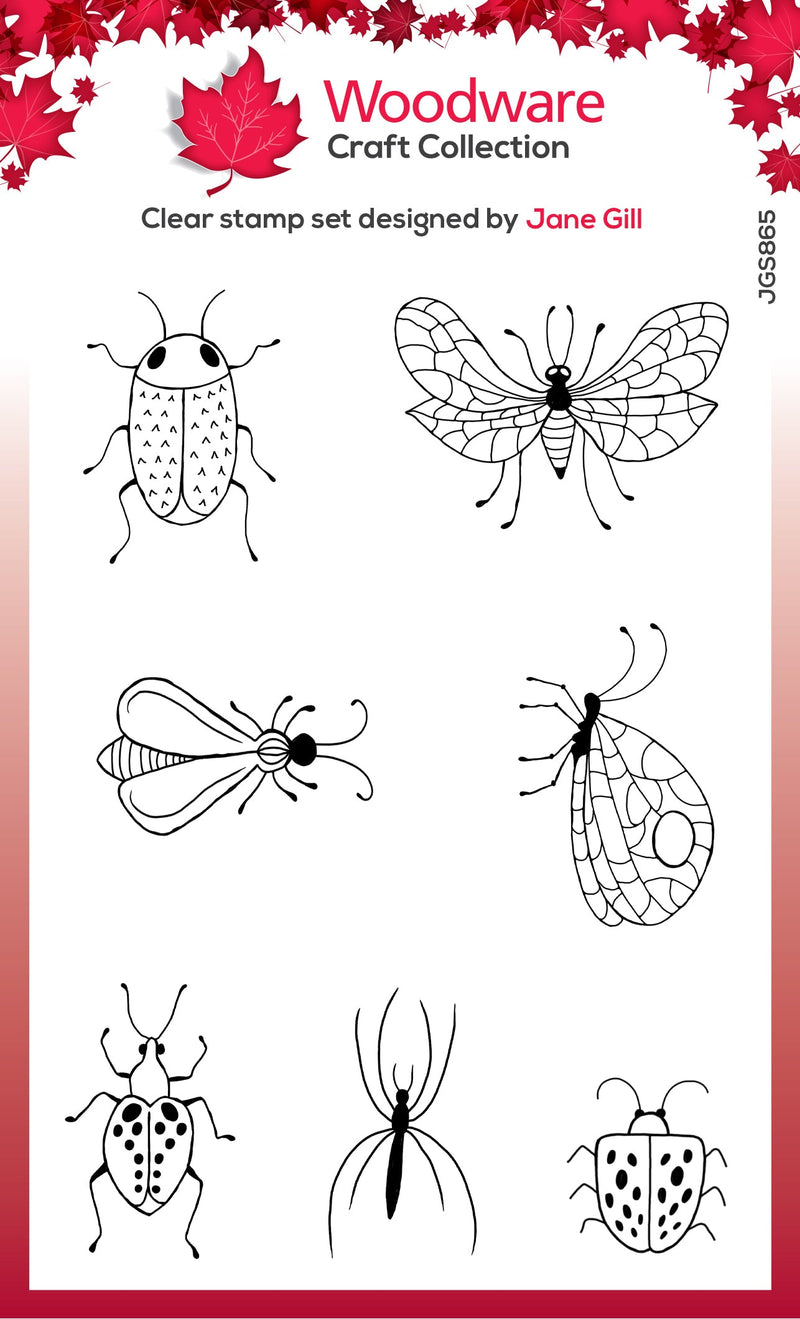 Tampon en silicone Woodware Clear Singles Bug Doodles 10 x 15 cm-1