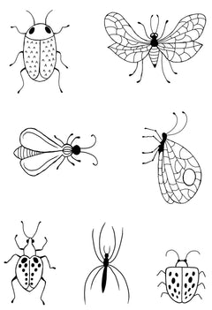 Tampon en silicone Woodware Clear Singles Bug Doodles 10 x 15 cm-12