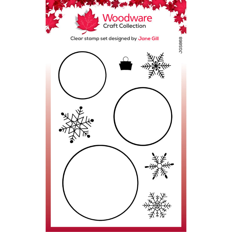 Woodware Clear Singles Paintable Baubles Circles 4 in x 6 in Stamp Set-1