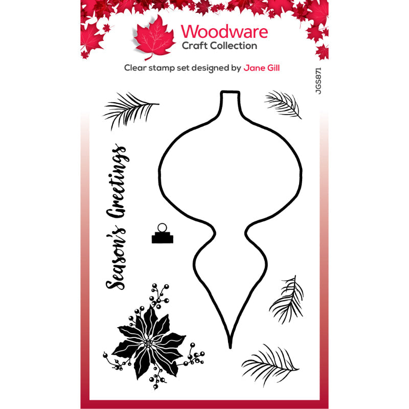 Woodware Clear Singles Paintable Shapes Fancy Drop 4 in x 6 in Stamp Set-1