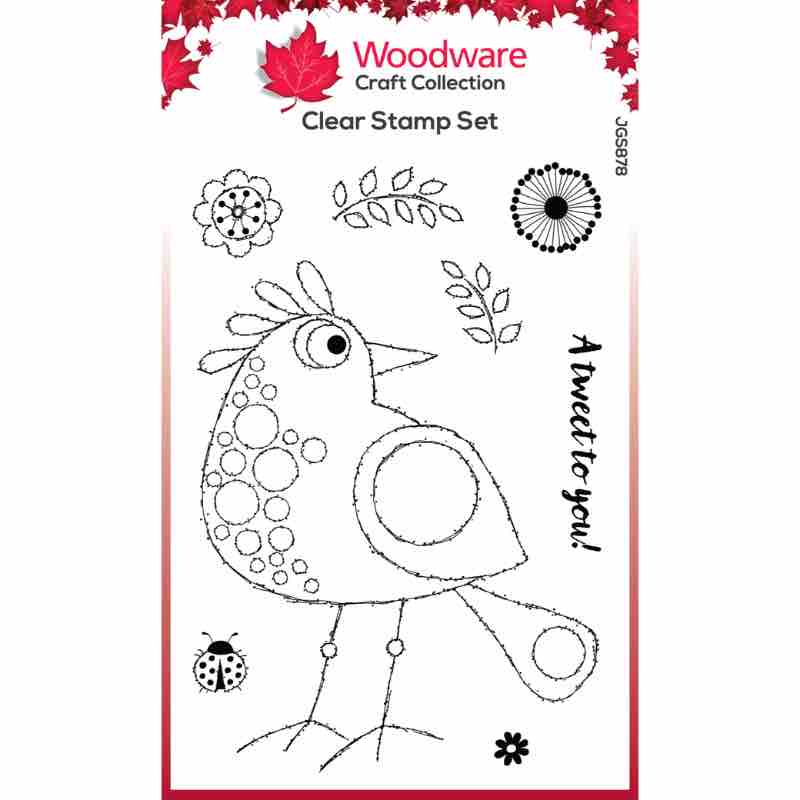 Woodware Clear Singles Bubble Birds Lola 4 in x 6 in Stamp Set-1