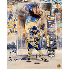 Jordan Kyrou Autographed St. Louis Blues 2022 Winter Classic Artwork 11x14 Photo Inscribed "4Pts WC Record" *As Is*-1