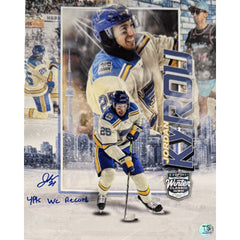 Jordan Kyrou Autographed St. Louis Blues 2022 Winter Classic Artwork 11x14 Photo Inscribed "4Pts WC Record"-1