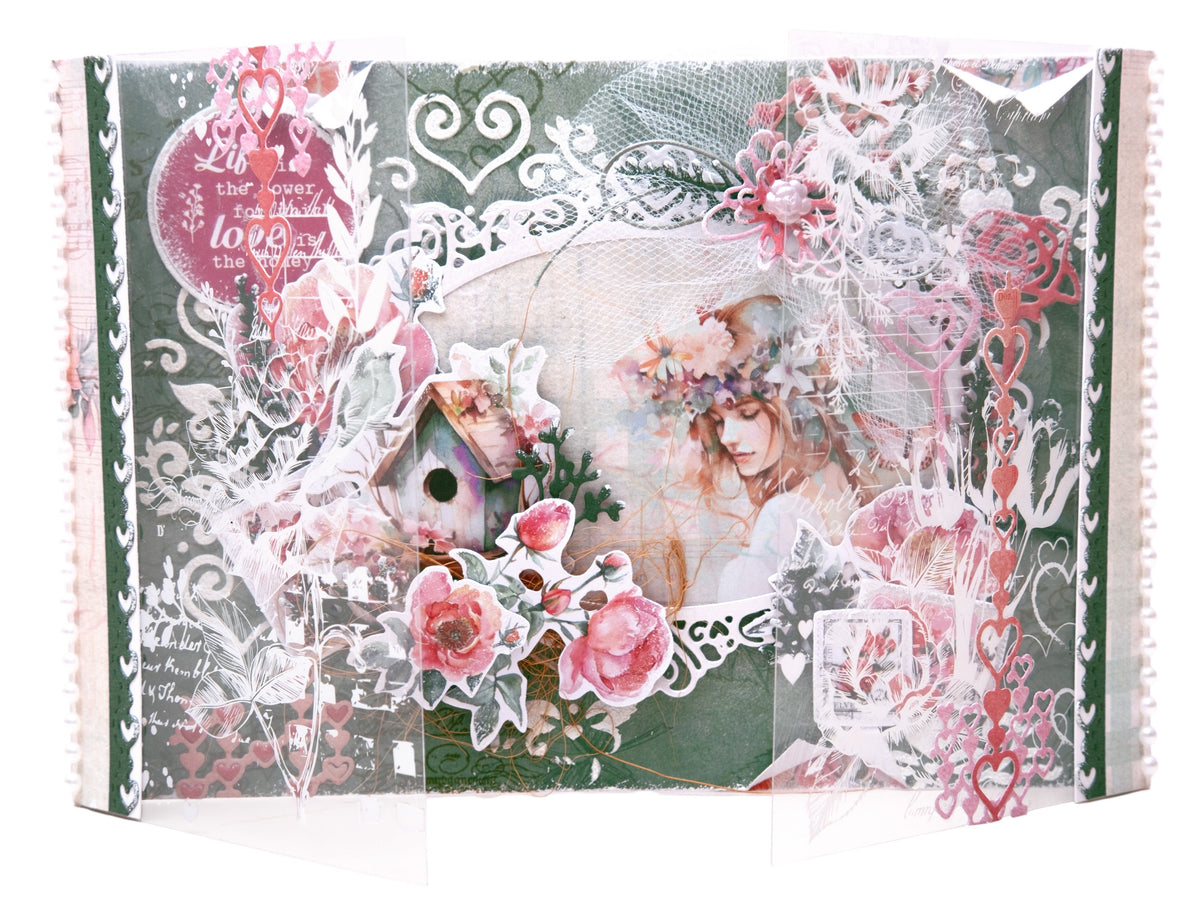 JMA Acetate Sheets White & Soft Red Sending You Love 6 SH-5
