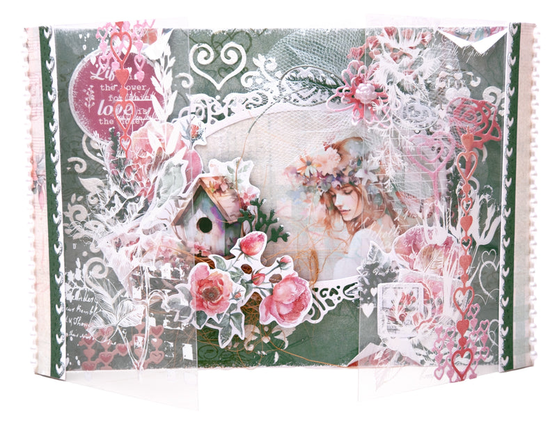 JMA Acetate Sheets White & Soft Red Sending You Love 6 SH-5