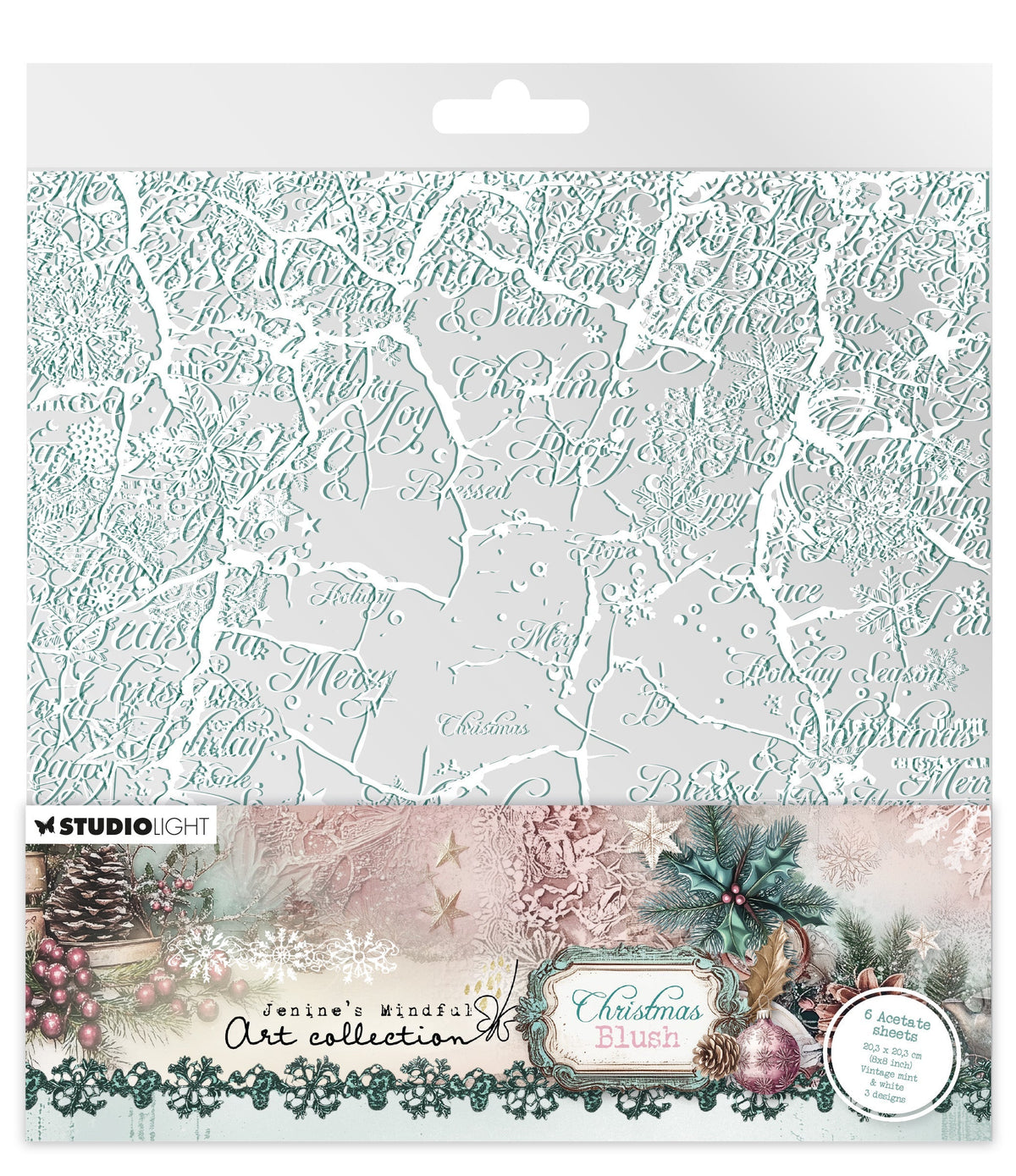 JMA Acetate Sheets White & Vintage Mint Christmas Blush 6 Sheets-1