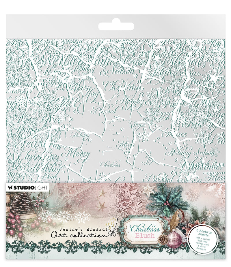 JMA Acetate Sheets White & Vintage Mint Christmas Blush 6 Sheets-1